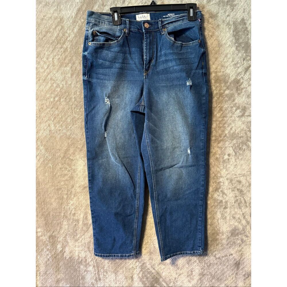 Nicole Miller Nomad High Rise Relaxed Straight Jeans Dark Wash Size 8 #783